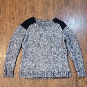 J. Crew Black and Gray Crew Neck Sweater